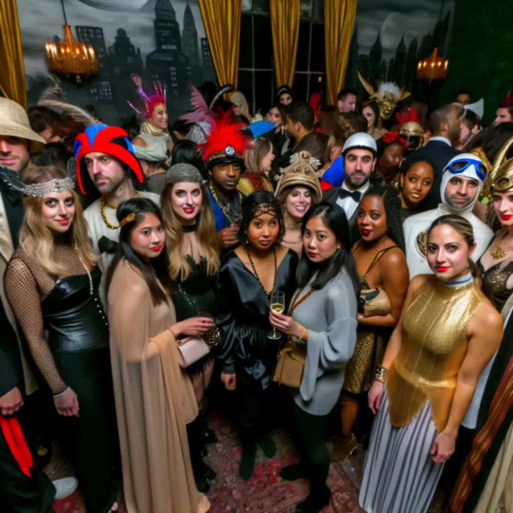 Goście na tematycznej imprezie przebieranej Night Vibe Factory
