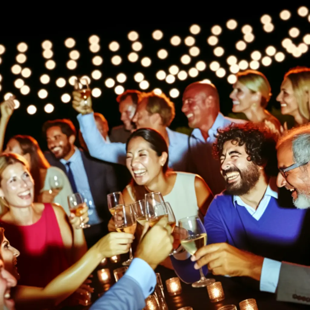 Grupa zadowolonych uczestników po zakończonym wydarzeniu Night Vibe Factory.